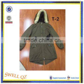 Women Winter Warm Long Coat Cotton Jacket With Fur Hood Stocklots photo-3