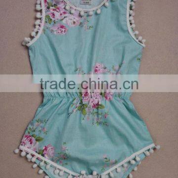 2017 Ponpon Floral Baby Romper Months Girls 100% Cotton Rose Vintage no Minimum Quantity. Etsy Item photo-2
