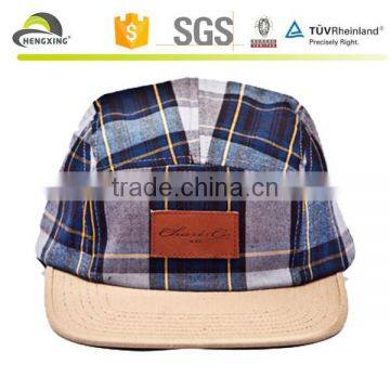 Multi Color Adjustable 5 Panel Cap With Woven Label Front photo-3