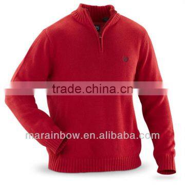 Classic plain design 1/4 - zip Knitted Sweater for Cold weather