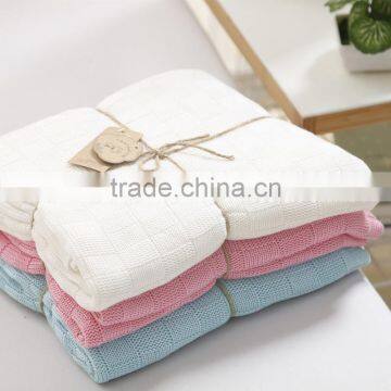 wholesale 110X120cms newborn baby bamboo cotton knitting throw blankets