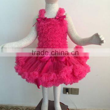 wholesale 3layered super fluffy pettiskirt with small frills dark raspberry girl party skirts