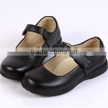 Juqian Customize High Quality Matte Black Leather Kids pu Student School Shoes photo-3