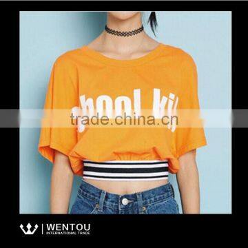  China Women Printed Letters Summer Short Sleeve Blouse
