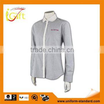 100% Cotton Design China Made Business Design White and Grey Flannel Shirt Mens