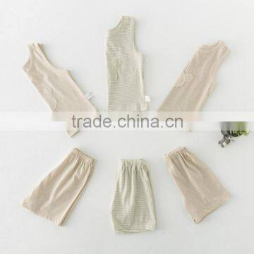 Wholesale 100% Organic Cotton Baby Clothing Sets Baby Organic t Shirt and Short Pants Set Baby Boy Girl t Shirt photo-3