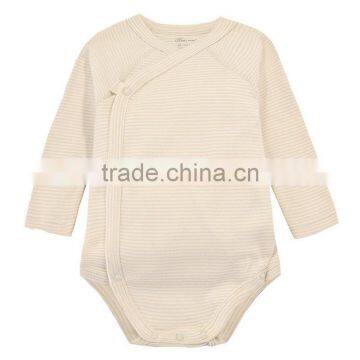 Wholesale long sleeve striped cotton organic baby onesie