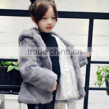 New arrival kids coats rabbit fur jackets medium size fall winter warm fur outwear for kids