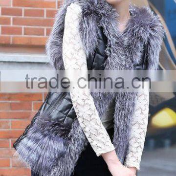 Spot high-grade autumn and winter women's fake fox fur collar vest faux fur vest wholesale