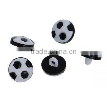 Resin Sewing Buttons Scrapbooking Single Hole Round Black & White Football Pattern