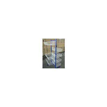 5 Tier Wire Slipper Shop Display Stands With Double Side Basket