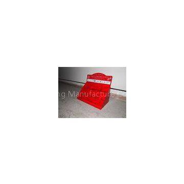 Customised Red Corrugated Pop Cardboard Counter Displays unit for retailling
