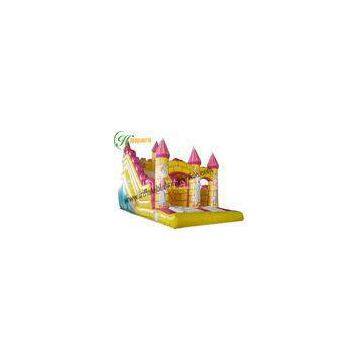 Garden Yellow Inflatable Castle Bouncy Slide , Outdoor Inflatable Toys