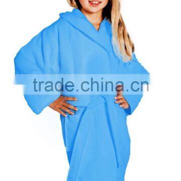 100% Cotton Hooded Children Waffle Robe