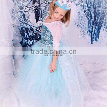 Hot Movie Frozen Dress Fashion Dress Children Dress Cosplay Costume for Girls photo-2