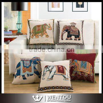 New Elephant Cotton Linen Throw Pillow Cover