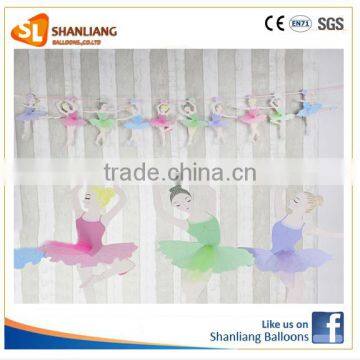 Paper Garlands for Birthday party decoration ballet girl 1.8m/pcs