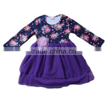 baby dress 2016 floral pattern long sleeve frock party girls one piece dress