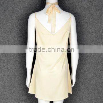 Women Deep V Choker Neck Satin Slip Dress Sexy Strappy Sleeveless A-Line Summer Evening Party Dress Sundress Club Wear photo-2