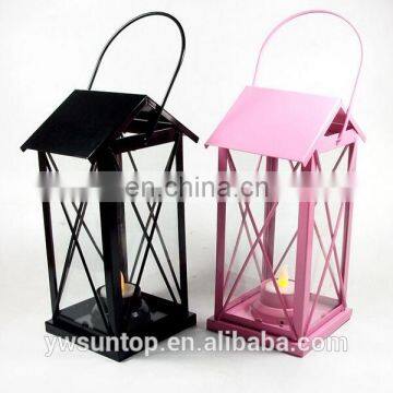 Vintage Black and Pink Glass Metal Lantern Wedding Favors