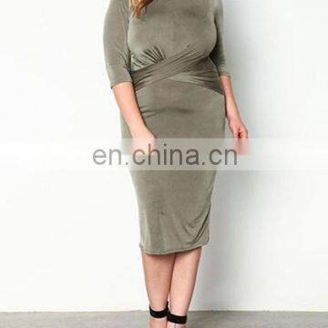 Fashion Xxxxl Womens Wrap Front Dress Silky Wholesale Plus Size Women Clothing photo-2