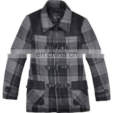 2016 latest fashion hot selling square check wool jacket men