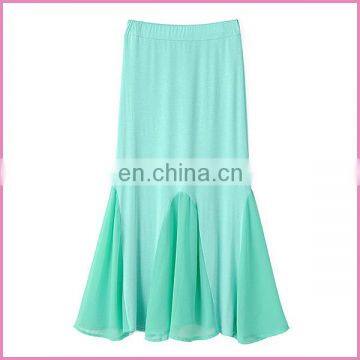 summer spandex cotton patched chiffon down waving mermaid fishtail sexy skirt