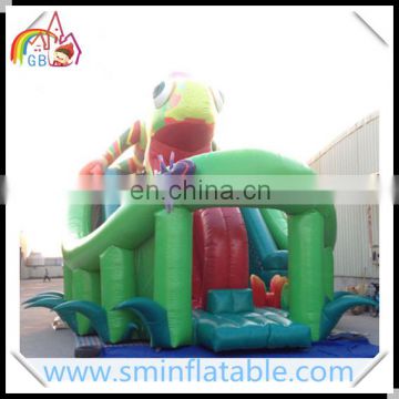 Wholesale giant funny inflatable chameleon slide, pvc tarpaulin lizard slide for sale