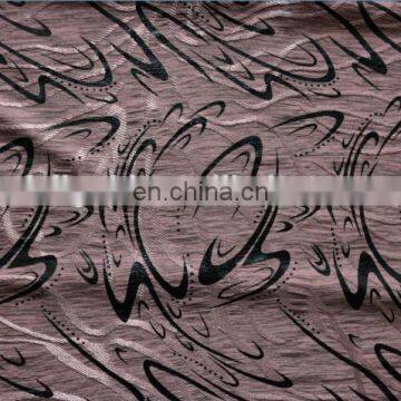 cation jacquard plain dye black foil fabric with Water ripple