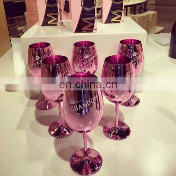 GOLD/ROSE PINK PLATING MOET CHANDON CHAMPAGNE GOBLETS