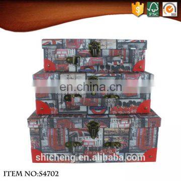 Charming landscape pattern Retro style suitcase box