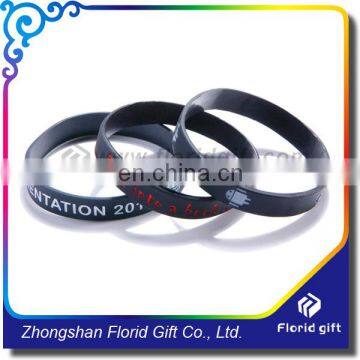 Souvenir gifts color infilled branding silicone id bracelet