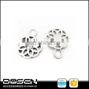 Silver Shiny Clear Rhinestone Hollow Flower Shape Zipper Puller Zipper Sliders Pendant Decorative Zip Pulls for Bag Garments