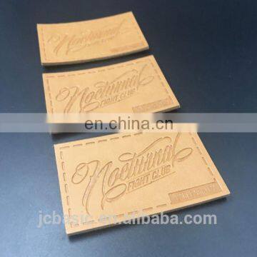 Custom Branded Jeans Denim Embossed Leather Patch Label photo-2