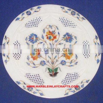 Carved Inlay Marble Plate