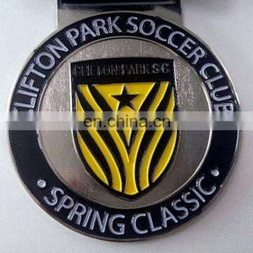 Mirror polishing shiny silver zinc alloy casting medal customized soccer medal