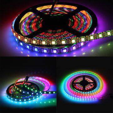 5 M 5050 RGB LED Bande WS2812B 60 LEDs/m Smart Led Pixel Bande, Noir/Blanc PCB WS2812 IC, WS2812B IP30/IP65/IP67 DC5V photo-5