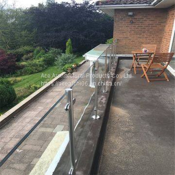 Factory wholesale price framed glass balcony railing with stainless steel glass clamps