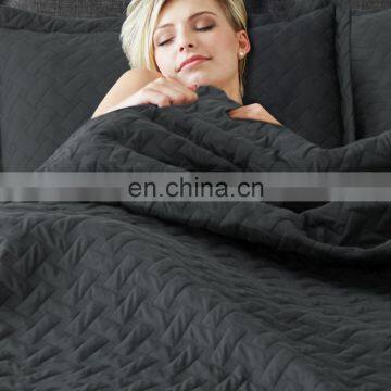 Wholesale European Custom Reversible Anti Wrinkle Color Oeko-tex Woven Solid Plain Queen Size King Quilt Set For Home photo-2