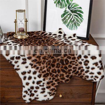 Center Jagura Leopard Custom Bedroom Fluffy Area Fur Floor Rugs Carpets In Bulk