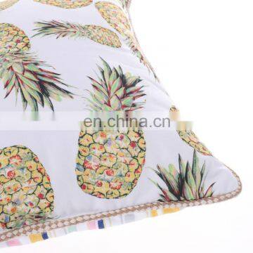 Summer Tropical Pineapple Design Cotton Linen Outdoor Square Home Decor Cushion Pillowcases Wholesale photo-4