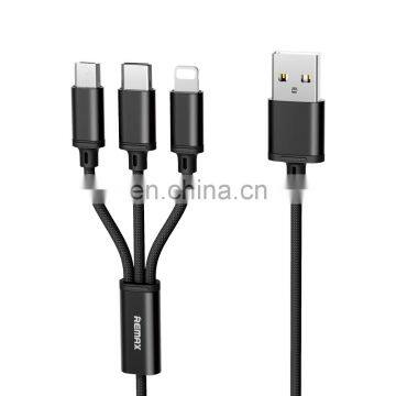 Remax 1.15M PVC 2.8 A Mobile Micro USB Cable  3 in 1  Charging Cable For iphone 12 Android