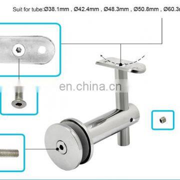 304 Stainless Steel Adjustable Support Clamp With Rubber Stair Balcony Handrail Post Bracket Connector photo-6