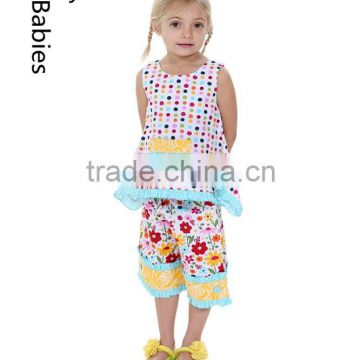 Tolder boutique outfits new summer girls cotton frock ruffle shorts outfits