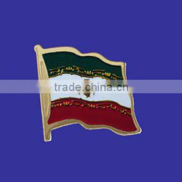 Custom design high quality cloisonne hard enamel filled Iran World Flag Lapel Pin