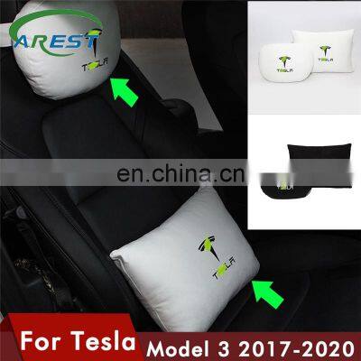 2021 New Car Seat Headrest Breathable Neck Pillow Head Support Neck Travel Pillow Compatible for Tesla Model S Model X Model 3