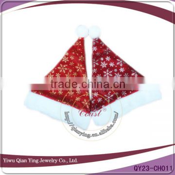 Hot stamping cloth printed snowflower Christmas Hats For Adult