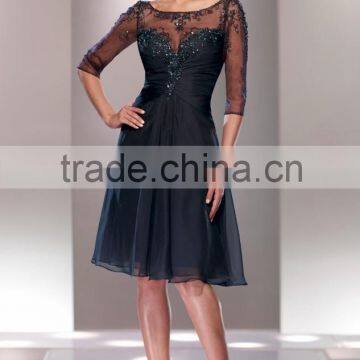 Beautiful Mother of the Bride Dress with Beading and Appliques High Quality Elegant Half Sleeve Mother of the Bride Dress