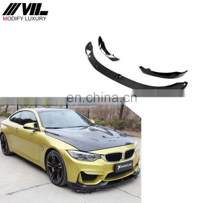 M3 M4 3pcs/set Carbon Fiber Car Front Lip for BMW F80 M3 F82 M4 14-18