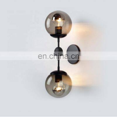 Vintage Glass Ball Wall Lamp AC85-265V Industrial Decorative Restaurant Light